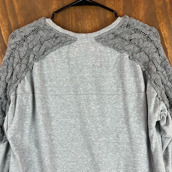 Evys Tree Womens Sweatshirt Gray Pullover Consuelo in Platinum Cable Knit M - Picture 12 of 13